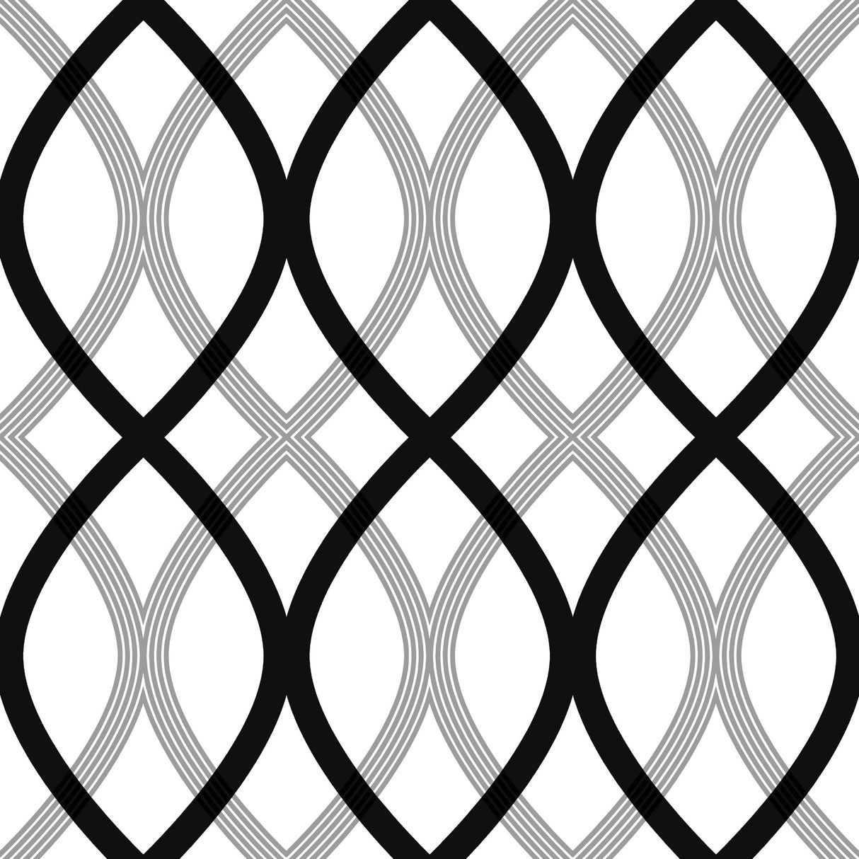 Beacon House 2535-20668 Contour Black Geometric Lattice Wallpaper