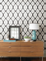 Beacon House 2535-20668 Contour Black Geometric Lattice Wallpaper