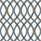 Beacon House 2535-20670 Contour Blue Geometric Lattice Wallpaper