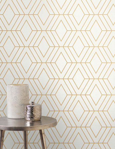 Advantage 2834-42344 Adaline Off-white Geometric Wallpaper
