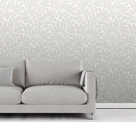 Fine Decor 2900-42028 Soft White Jade Leaf Wallpaper