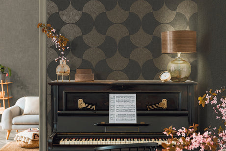 Advantage 4044-38027-4 Bel Air Black Fan Wallpaper