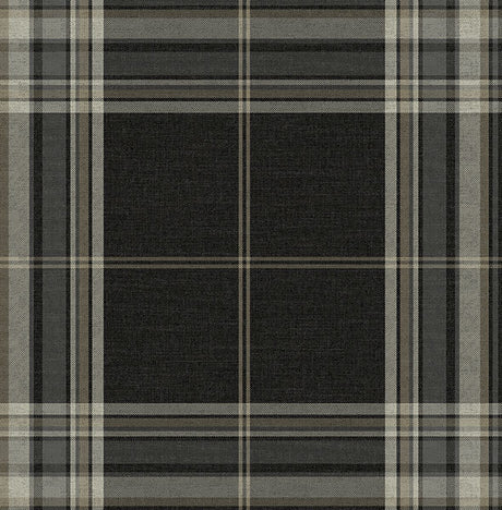 A-Street Prints 4147-27388 Westley Black Plaid Wallpaper - Eade's Wallpaper
