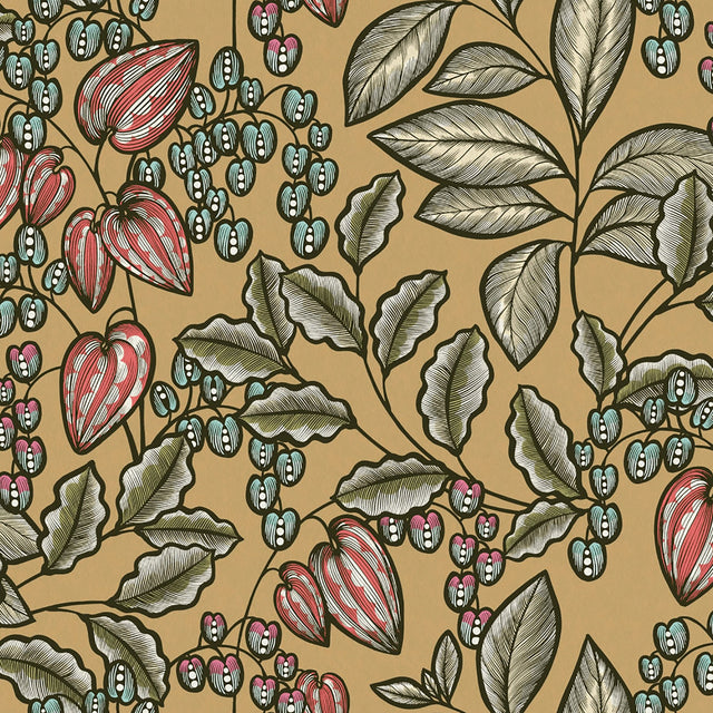 Eade’s Leif Mustard Vine Trail Wallpaper Mustard
