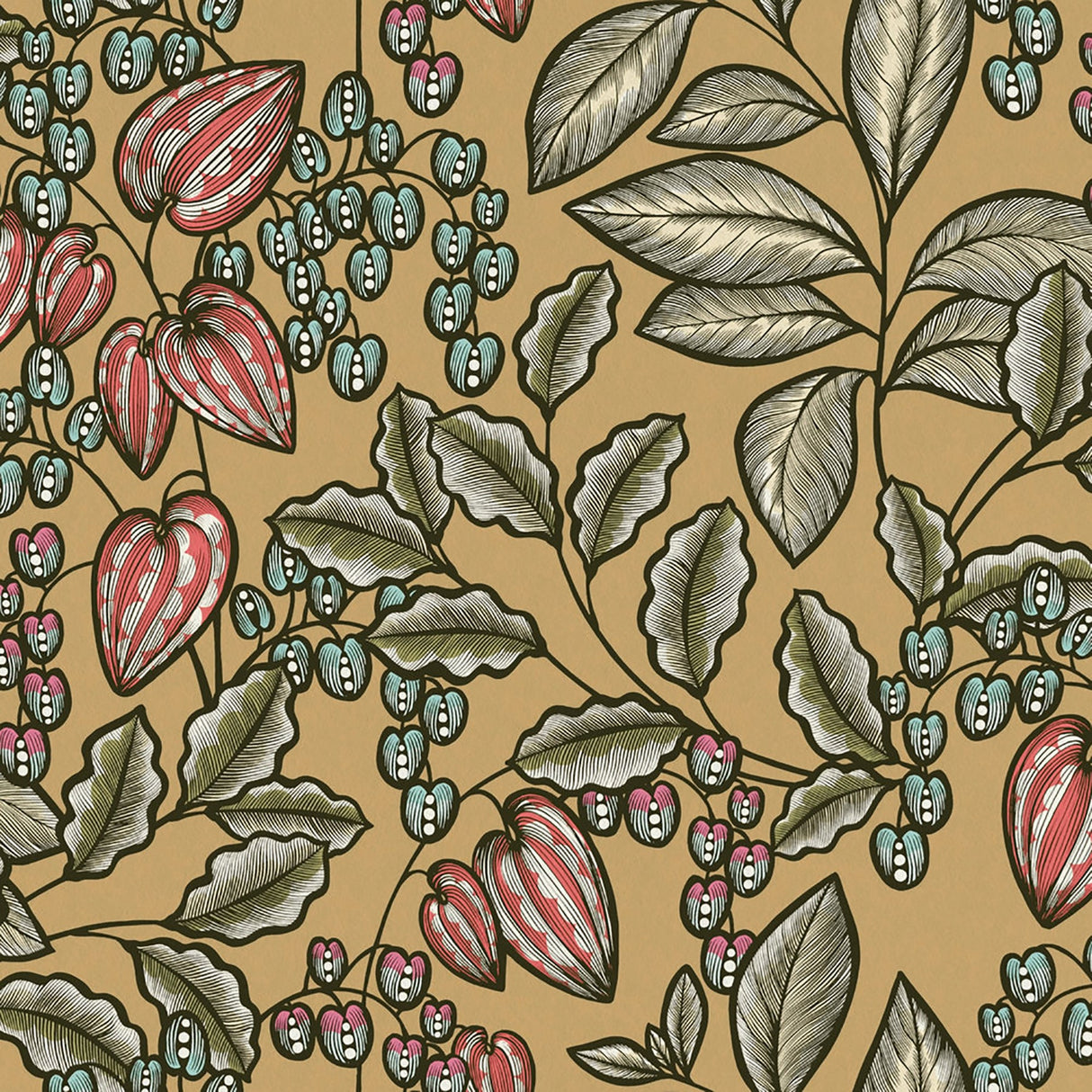 Eade’s Leif Mustard Vine Trail Wallpaper Mustard