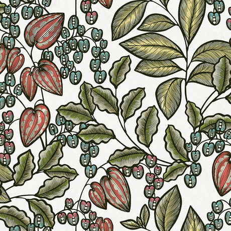 Eade’s Leif White Vine Trail Wallpaper White