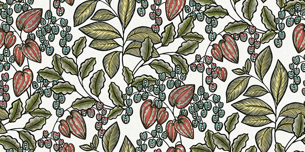Eade’s Leif White Vine Trail Wallpaper White