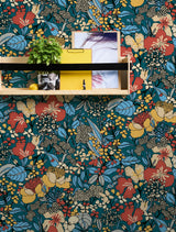 Eade’s Zetta Blue Floral Riot Wallpaper Blue