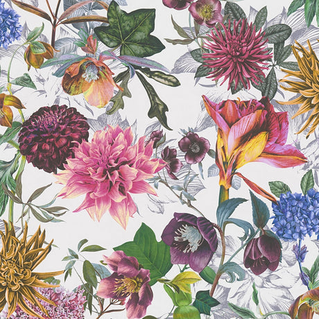 Eade’s Althea White Flower Garden Wallpaper White