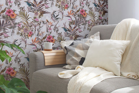 Eade’s Hollis White Tropical Wallpaper White