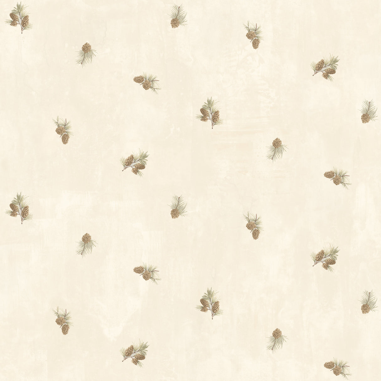 Chesapeake BBC49465 Welsh Cream Pinecone Toss Wallpaper Wallpaper