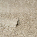 Brewster M1686 Richmond Taupe Floral Wallpaper