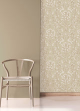 Brewster M1686 Richmond Taupe Floral Wallpaper