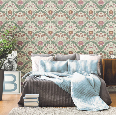 Midbec MD51002 Marguerite Multicolor Damask Wallpaper