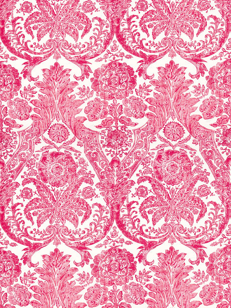 Scalamandre SC 0002WP88354 RASPBERRY LUCIANA DAMASK PRINT WALLPAPER - Eade's Wallpaper