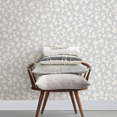 Sandudd SD5309-1 Henrik Light Grey Floral Wallpaper