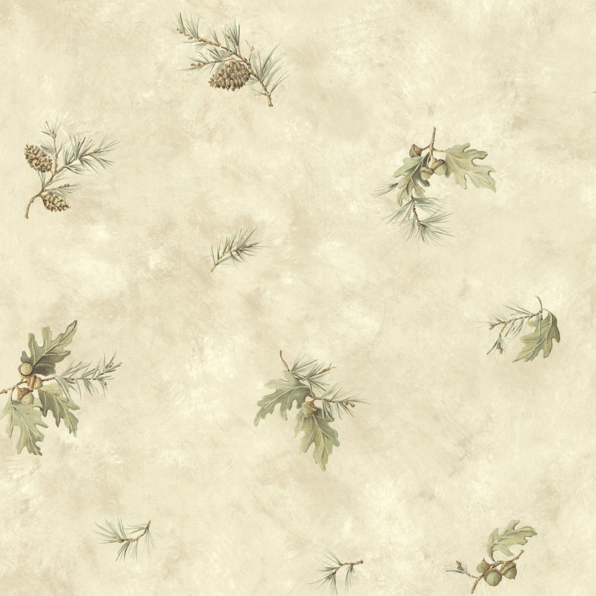 Chesapeake TLL01351 Brimstone Bone Forest Leaf Toss Wallpaper