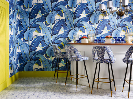 Scalamandre WHN000344000M BLUE LAGOON HINSON PALM WALLPAPER - Eade's Wallpaper