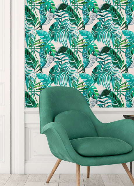 Ohpopsi WLD53101W Grover Green Palmera Wallpaper